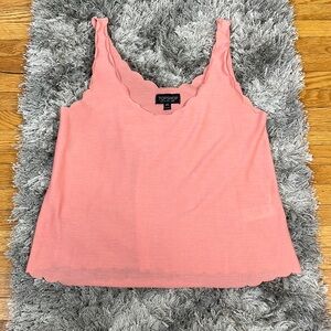 Peach Scalloped Tank Top